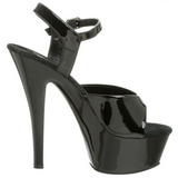 Black Shiny 15 cm KISS-209 Platform High Heels Shoes