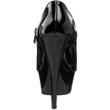 Black Shiny 15 cm PLEASER DELIGHT-687 Platform Pumps