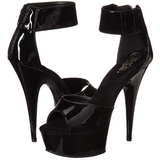 Black Shiny 15 cm Pleaser DELIGHT-670-3 High Heels Platform