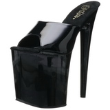 Black Shiny 20 cm FLAMINGO-801 Platform High Heel Mules