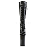 Black Shiny 23 cm Pleaser INFINITY-2020 Platform Knee Boots