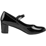 Black Shiny 5 cm SCHOOLGIRL-50 Low Heeled Classic Pumps Shoes