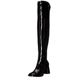 Black Shiny 8 cm GOGO-3000 Thigh High Boots for Men