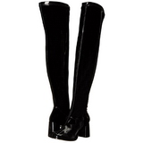 Black Shiny 8 cm GOGO-3000 Thigh High Boots for Men