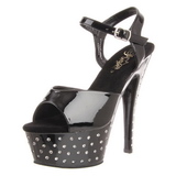 Black Strass 15 cm STARDUST-609 Womens Shoes with High Heels