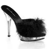 Black Transparent 13 cm Fabulicious LIP-101-8 Platform High Mules