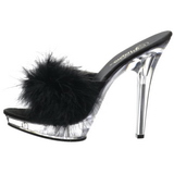 Black Transparent 13 cm Fabulicious LIP-101-8 Platform High Mules