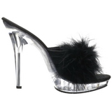 Black Transparent 13 cm Fabulicious LIP-101-8 Platform High Mules