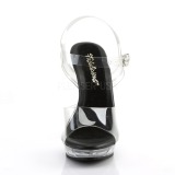 Black Transparent 13 cm LIP-108 Platform High Heels Shoes