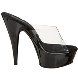 Black Transparent 15,5 cm DELIGHT-601 Platform High Mules