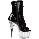 Black Transparent 18 cm ADORE-1021 womens platform soled ankle boots