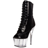 Black Transparent 18 cm ADORE-1021 womens platform soled ankle boots