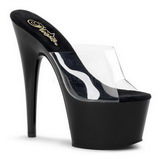 Black Transparent 18 cm ADORE-701 Platform High Mules