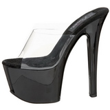 Black Transparent 18 cm PLEASER SKY-301 Platform High Mules