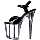 Black Transparent 20 cm Pleaser FLAMINGO-809 High Heels Platform