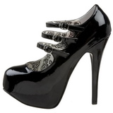 Black Varnish 14,5 cm Burlesque TEEZE-05 Womens Shoes with High Heels