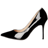 Black Varnished 10 cm CLASSIQUE-20 pointed toe stiletto pumps