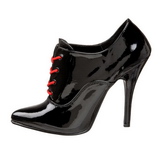 Black Varnished 13 cm SEDUCE-460 Oxford Pumps Shoes Flat Heels