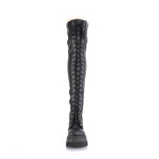 Black Vegan 11,5 cm SHAKER-374 overknee boots with laces