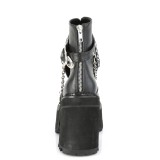 Black Vegan 12 cm ASSAULT-55 lolita ankle boots platform block heels