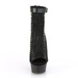 Black Vegan 15 cm DELIGHT-600-27LC open toe ankle booties
