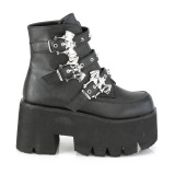 Black Vegan 9 cm ASHES-55 demoniacult ankle boots platform