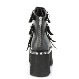 Black Vegan 9 cm ASHES-70 lolita ankle boots platform block heels