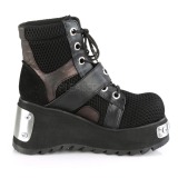 Black Vegan 9 cm SCENE-53 lolita ankle boots platform