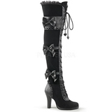 Black Velvet 9,5 cm GLAM-300 High Heeled Overknee Boots