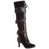 Black Velvet 9,5 cm GLAM-300 High Heeled Overknee Boots