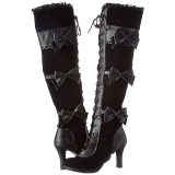 Black Velvet 9,5 cm GLAM-300 High Heeled Overknee Boots