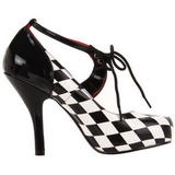 Black White 10,5 cm HARLEQUIN-03 Womens Shoes with High Heels