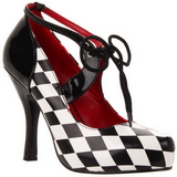 Black White 10,5 cm HARLEQUIN-03 Womens Shoes with High Heels