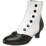 Black White 5 cm FLORA-1023 Ankle Calf Boots Women