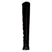 Black boots vinyl 7,5 cm - 70s years style hippie disco gogo overknee boots