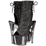 Black glitter 18 cm ADORE-1018G womens platform soled ankle boots