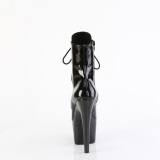 Black glitter 18 cm high heels ankle boots platform