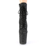 Black glitter 20 cm FLAMINGO-1020GWR Exotic pole dance ankle boots