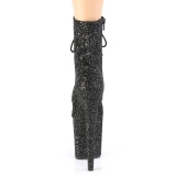 Black glitter 20 cm FLAMINGO-1020GWR Exotic pole dance ankle boots