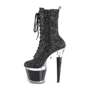 Black glitter 20 cm SPECTATOR-1040G Exotic pole dance ankle boots