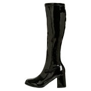 Black patent boots 7,5 cm GOGO-300 High Heeled Womens Boots for Men