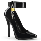 Black pumps 15 cm DOMINA-432 ankle strap high heels pumps