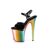 Black sandals platform 20 cm FLAMINGO-809RC pleaser high heels sandals