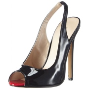 Black slingback 13 cm SEXY-08 high heels slingbacks shoes