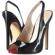 Black slingback 13 cm SEXY-08 high heels slingbacks shoes