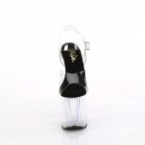 Black transparent 19 cm ENCHANT-708 Platform High Heels Shoes