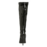 Black varnished patent boots 13 cm SEDUCE-2000 pointed toe stiletto boots