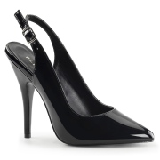 Black varnished pumps 13 cm SEDUCE-317 slingback pointed toe pumps high heels