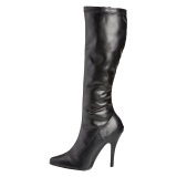 Black vegan boots 13 cm SEDUCE-2000 pointed toe stiletto boots