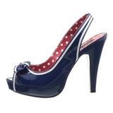 Blauw 11,5 cm retro vintage BETTIE-05 damesschoenen met hoge hak